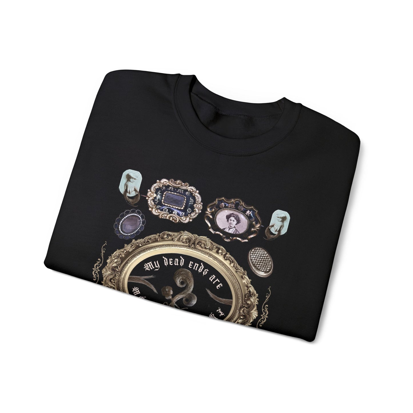 Victorian Hair Art Dead Ends Unisex Crewneck Sweatshirt